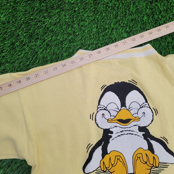 Vintage 90s Penguin Jacket Womens Medium 20x22 Yellow - Picture 3 of 12